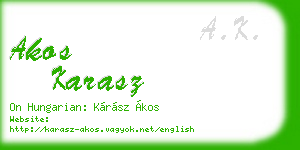 akos karasz business card